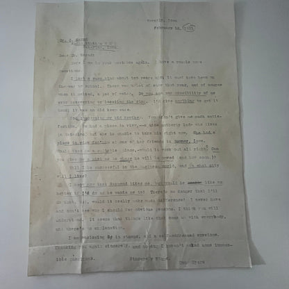 1931 Dr. C. Harad Waterloo IA Astrological Reading for Ona L Myers Waverly K23