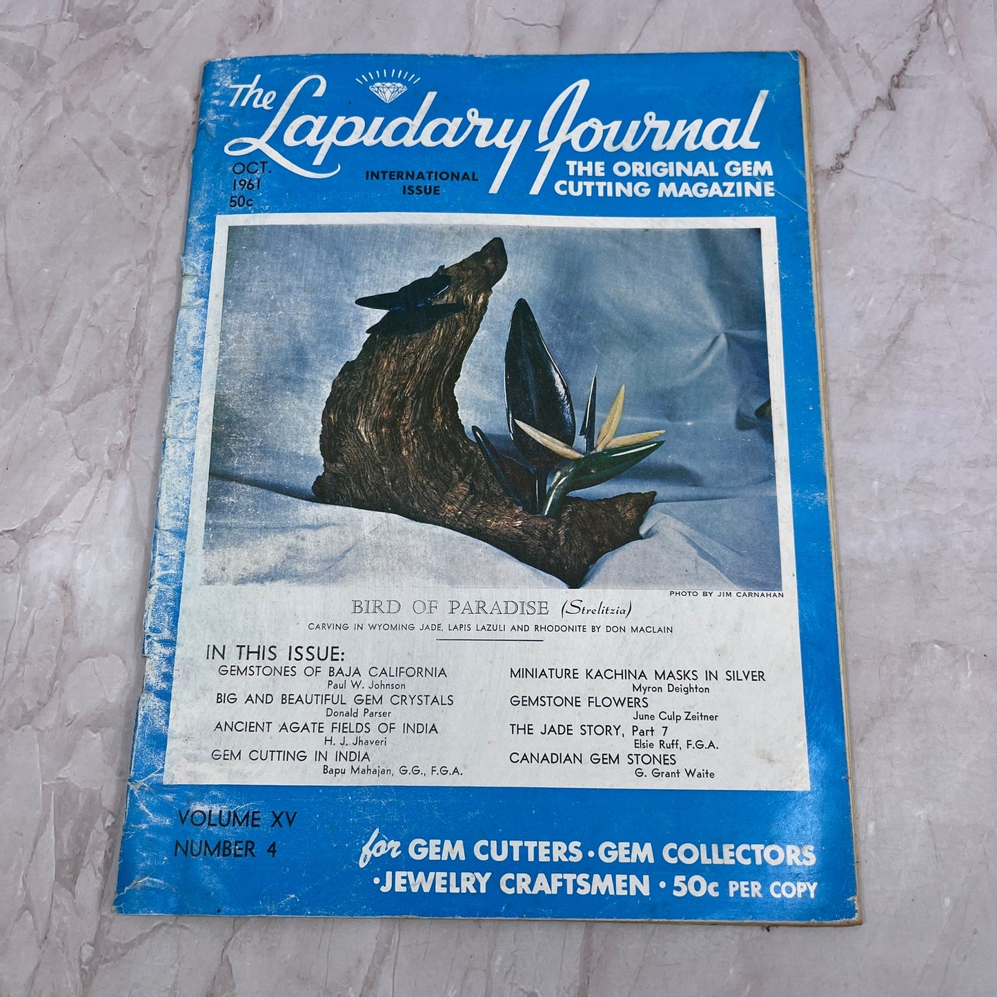 Bird of Paradise Strelitzia - Lapidary Journal Magazine - Oct 1961 M26