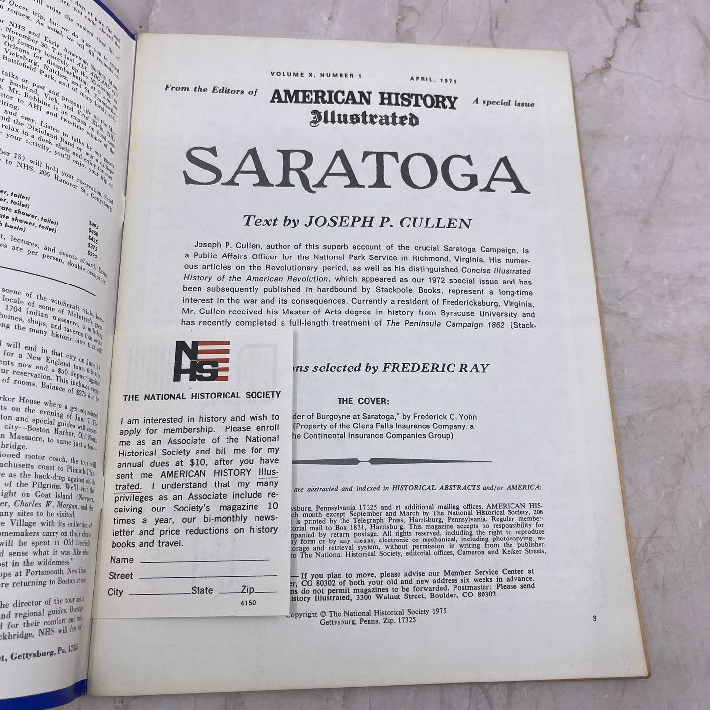 1975 Apr - American History Illustrated Magazine - Saratoga Special Issue M21