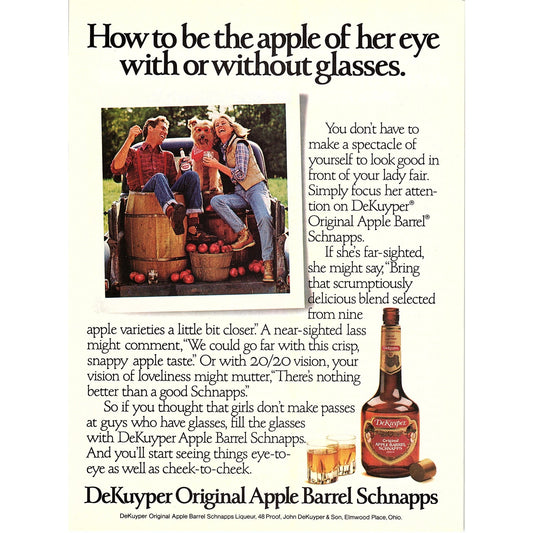 DeKuyper Apple Barrel Schnapps Elmwood Place Ohio 1984 Ad AF8-5