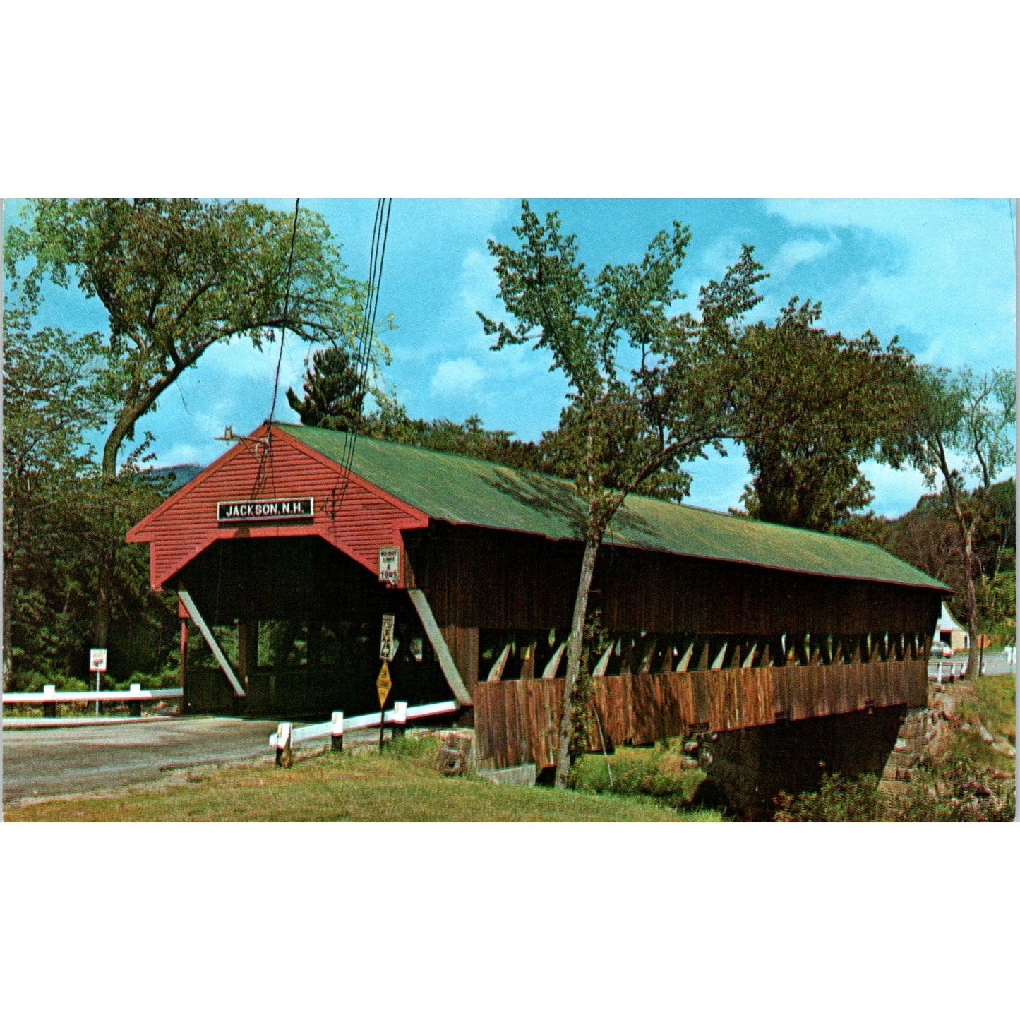 Old Covered Bridge Jackson NH Vintage Covered Bridge Postcard PD6