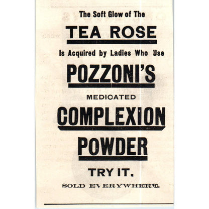 Tea Rose - Pozzoni's Medicated Complexion Powder c1890 Victorian Ad AE8-CH7