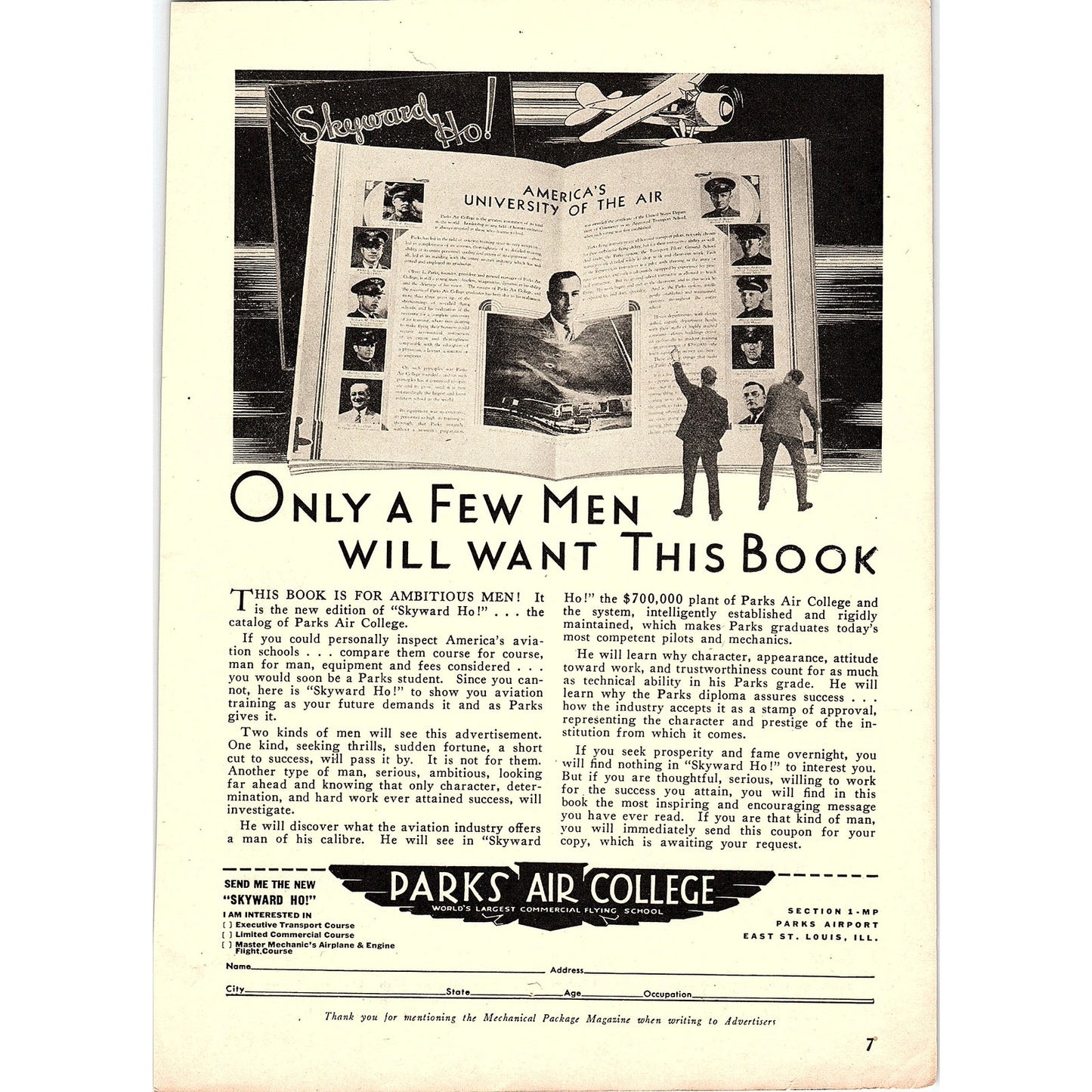Parks Air College Commercial Flying School East St. Louis IL 1931 Ad AG1-14