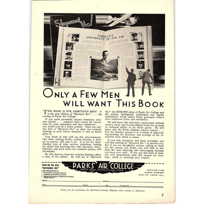 Parks Air College Commercial Flying School East St. Louis IL 1931 Ad AG1-14