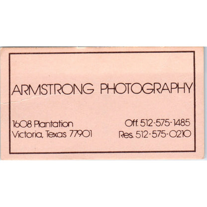 Armstrong Photography Victoria Texas Vintage Business Card SD8-B17