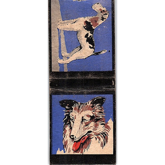 Airedale Terrier & Rough Collie Dog Collectible Vintage Matchbook Cover SF3-Y2