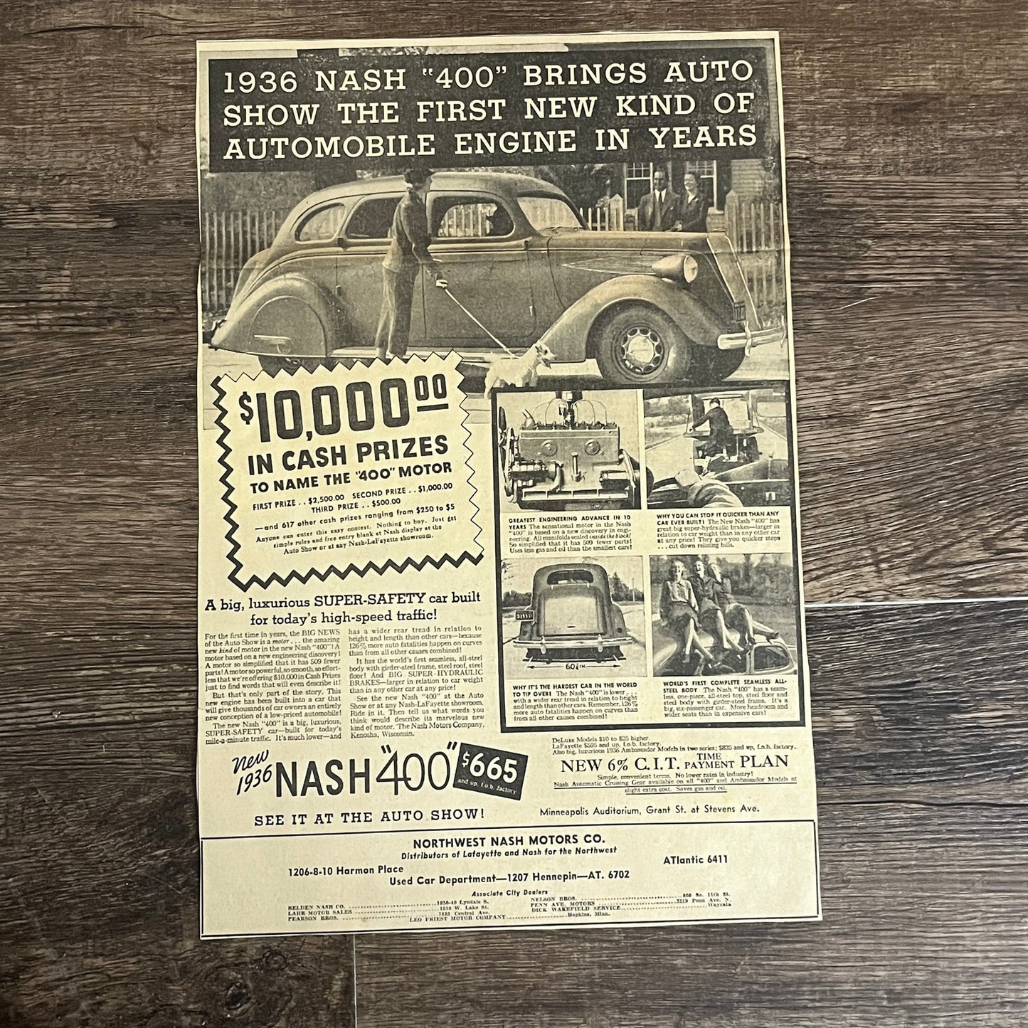 The New Nash 400 Northwest Nash Motors Co Minneapolis 1935 Newspaper Ad V1-9