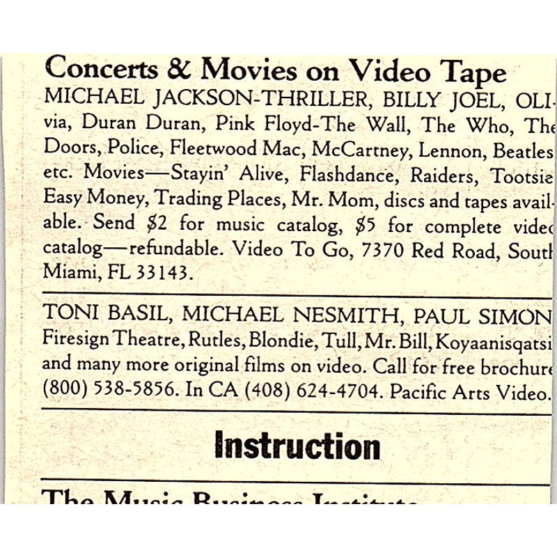 Pee Wee Herman Production T-Shirts Los Angeles CA 1984 Ad AF8-M4