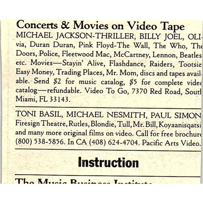 Pee Wee Herman Production T-Shirts Los Angeles CA 1984 Ad AF8-M4