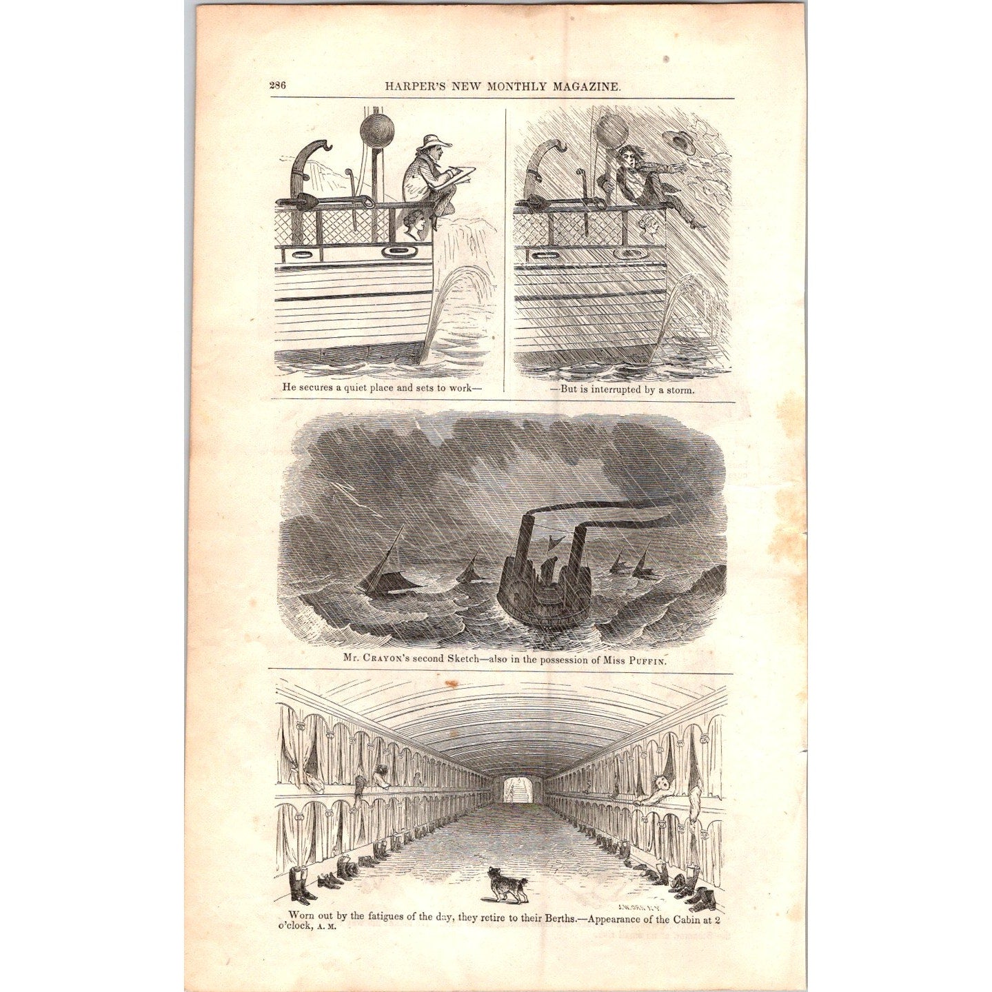 Fourth of July on the Hudson Illustrated - 3 Pages 1854 Article I19