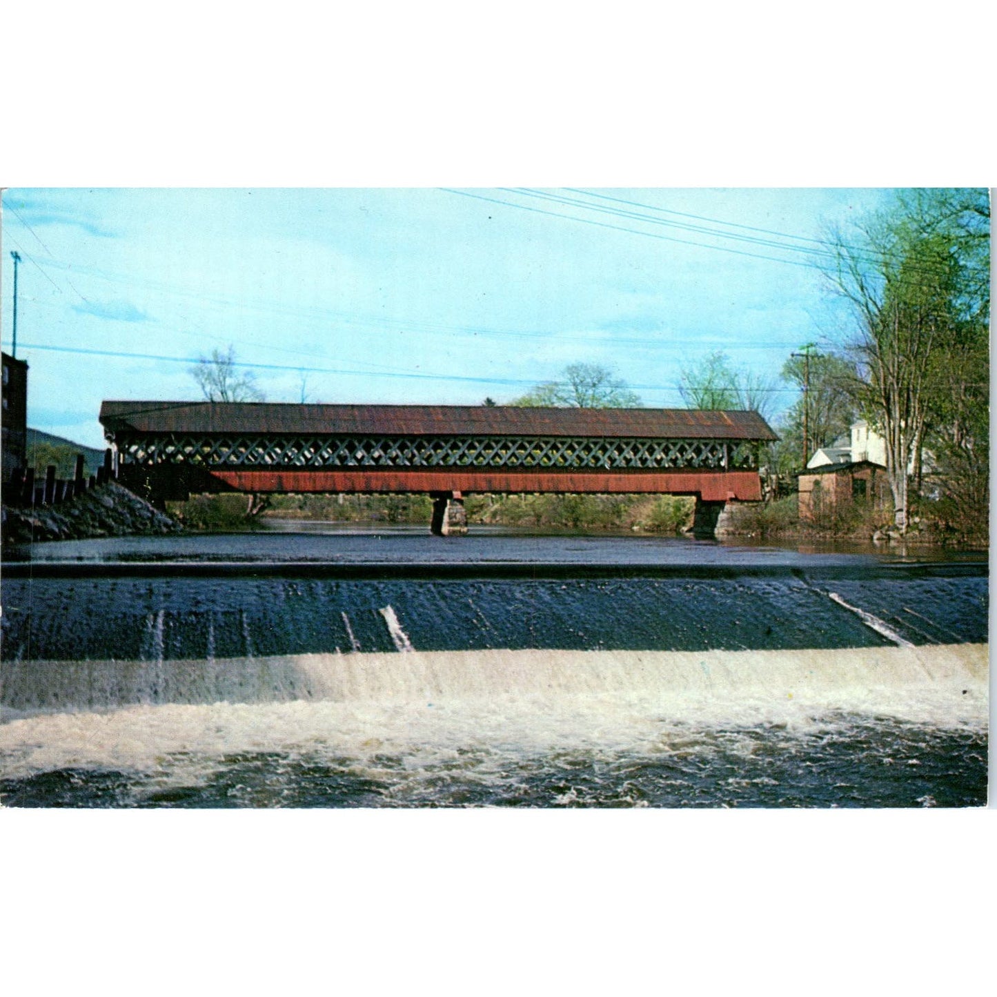 West Swanzey Bridge NH Covered Bridge Postcard PC4