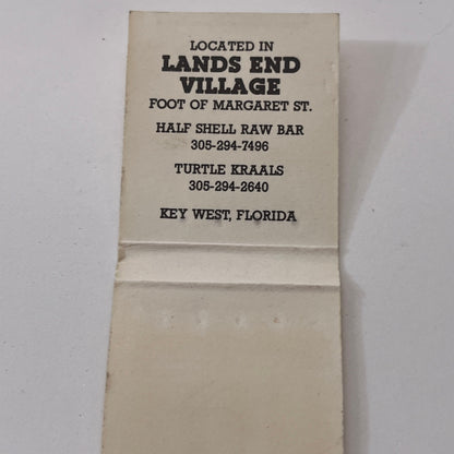 Turtle Kraals Restaurant Key West FL Vintage Matchbook Cover TB8-MB-9