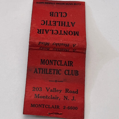 Montclair Athletic Club 203 Valley Rd Montclair NJ Vintage Matchbook TB8-MB-14