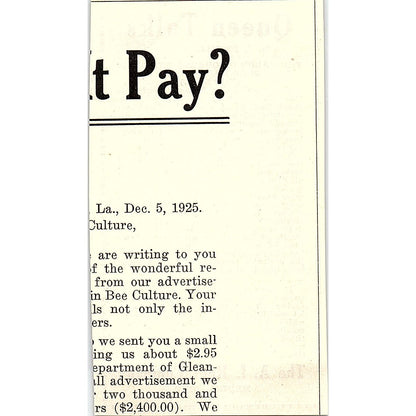 M.J. Deyell Queen Talks A.I. Root Co Medina OH 1926 Ad AG3-M8