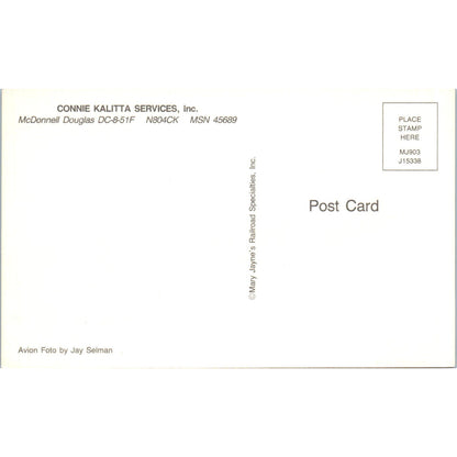 Connie Kalitta Services McDonnell Douglas DC-8-51F Vintage Postcard TG8-PC