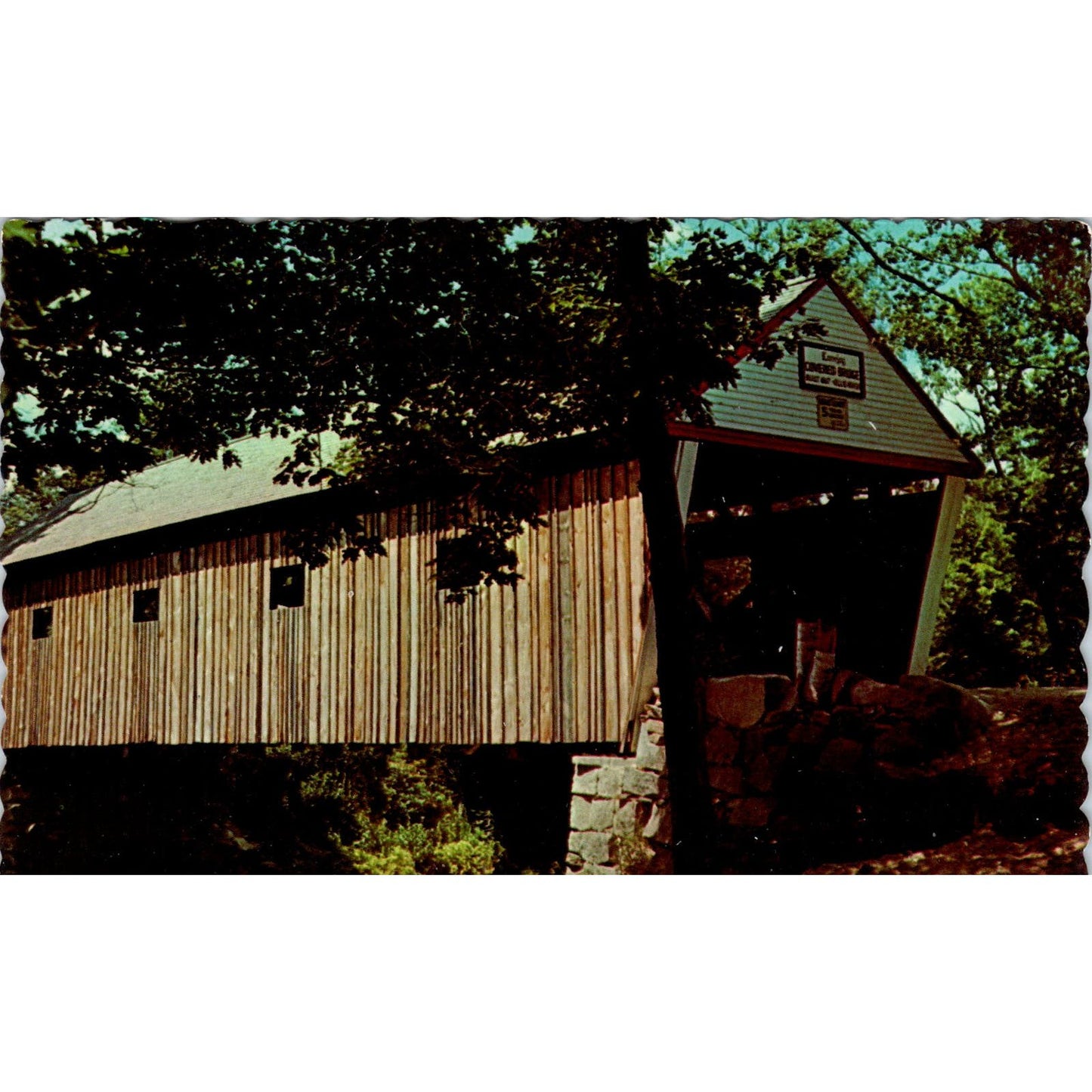 Lovejoy Bridge South Andover Maine Covered Bridge Postcard PB13
