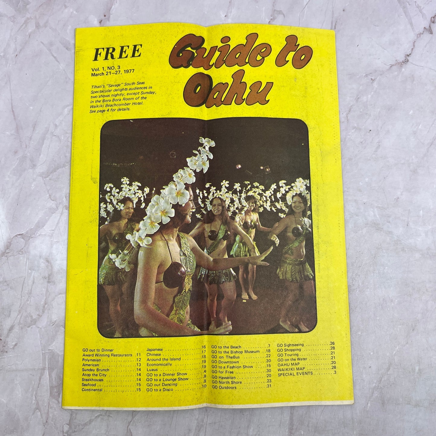 1977 Guide to Oahu Hawaii Tourist Travel Guide Booklet TJ5-E1