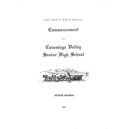 1987 Conestoga Valley High School Commencement Program Lancaster Co PA AE5