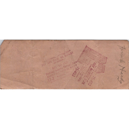 1920 J.J. Hynes Grain & Produce Buick Reo Maxwell Rosemount MN Bank Check AJ4-2