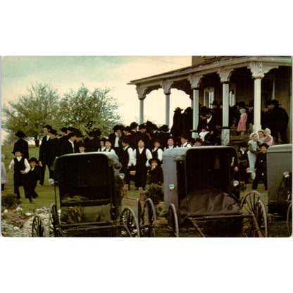 Amish Worship Gathering Pennsylvania Dutch Country Vintage Postcard PD4
