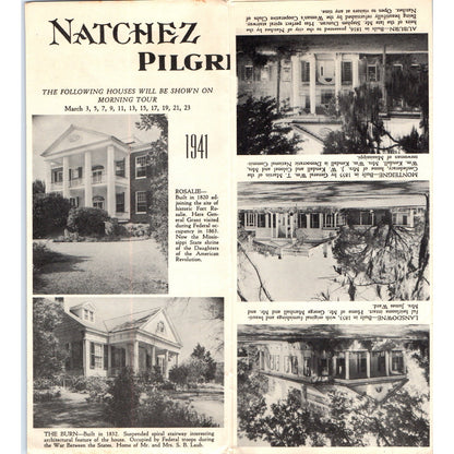 Vintage Natchez on Mississippi 10th Annual Pilgrimage Fold Out Brochure TH2-O2