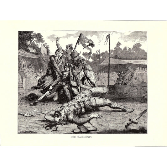 Huon Kills Scharlot - Gabriel Max Engraving Art Print 8.5x11 V10