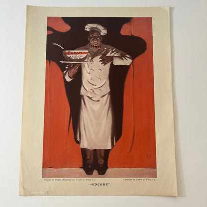 1921 Cream of Wheat Ad "Encore" Walter Whitehead V1-8