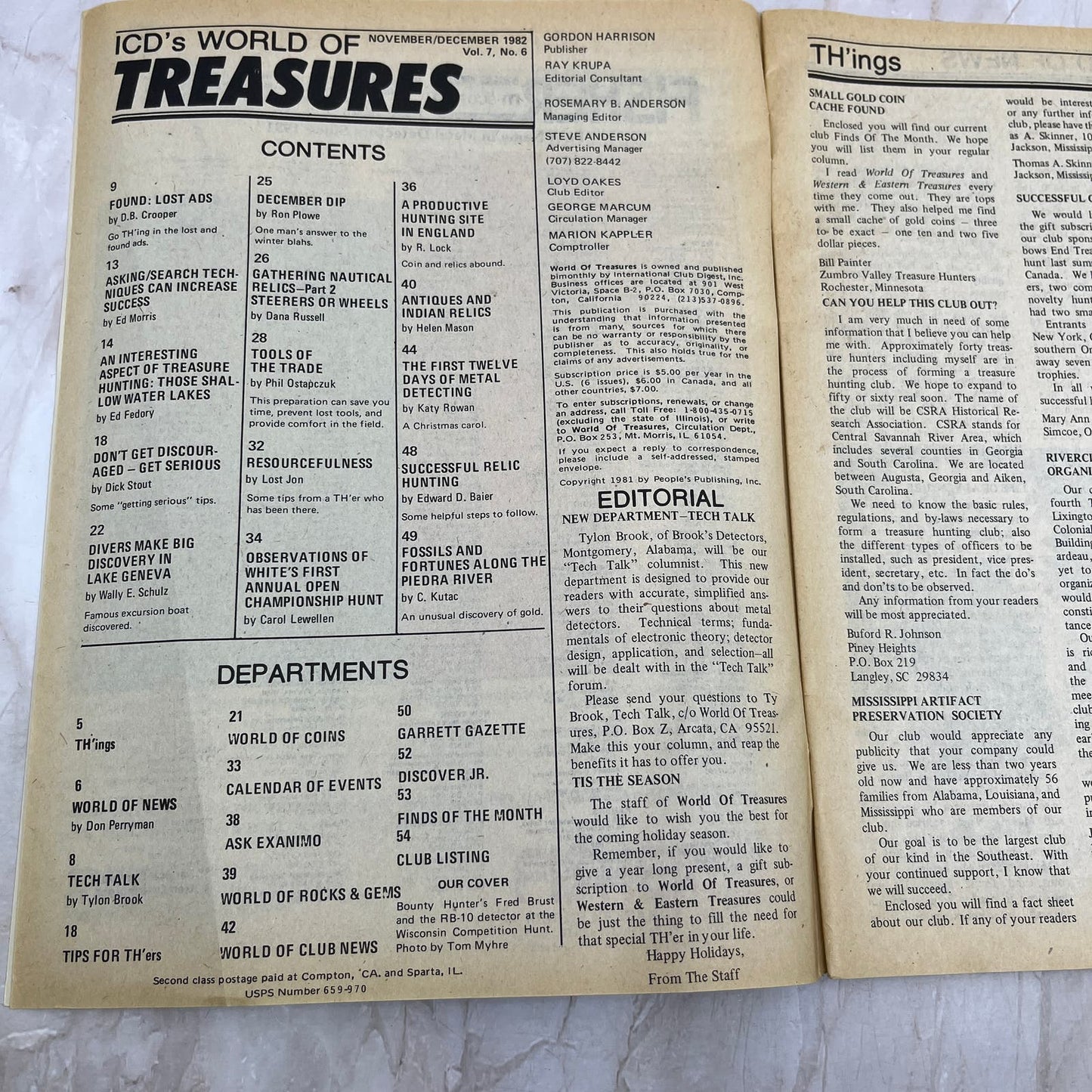 1982 Dec - ICD World of Treasures Magazine - Treasure Hunting Gold Rocks M16