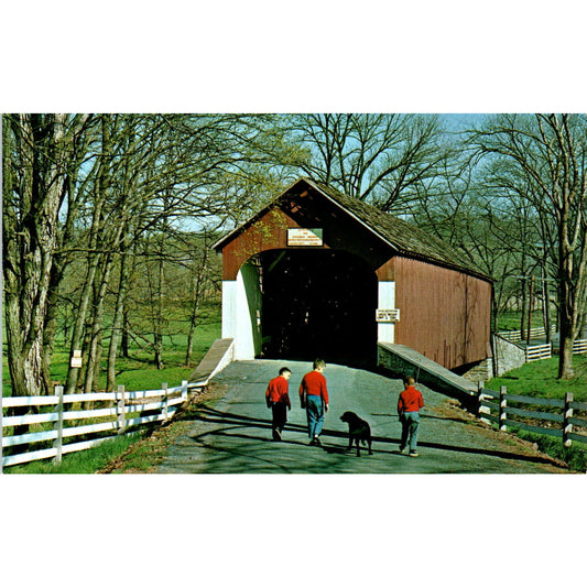 Bucks County Bridge 192 Sleifer's Valley Knecht's Covered Bridge Postcard PB10