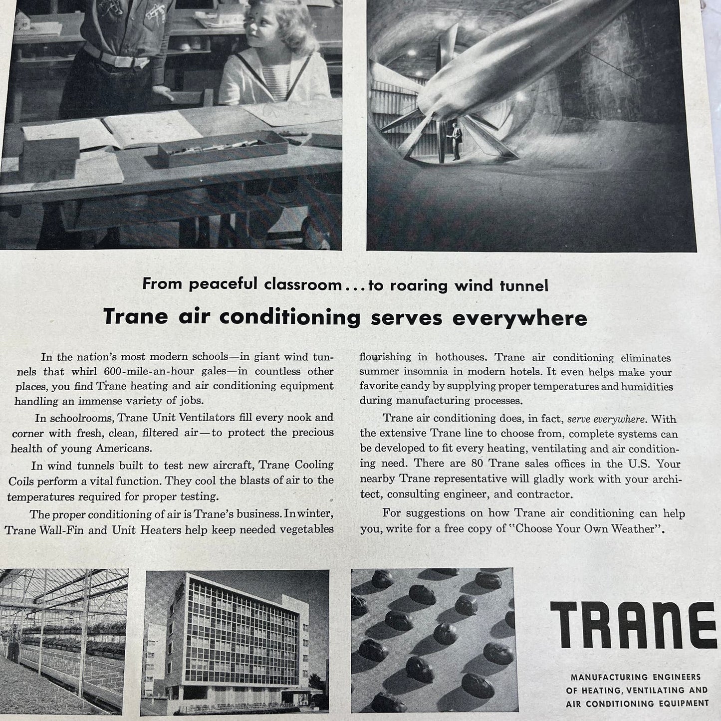 Trane Manufacturing Engineers La Crosse Wisconsin 1951 Magazine Ad FL6-10