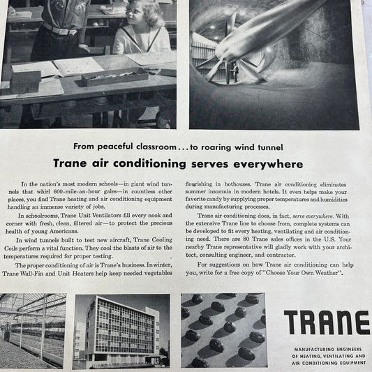 Trane Manufacturing Engineers La Crosse Wisconsin 1951 Magazine Ad FL6-10