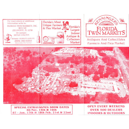 1980s Renningers Florida Twin Markets Mt. Dora FL Travel Brochure TF4-BA