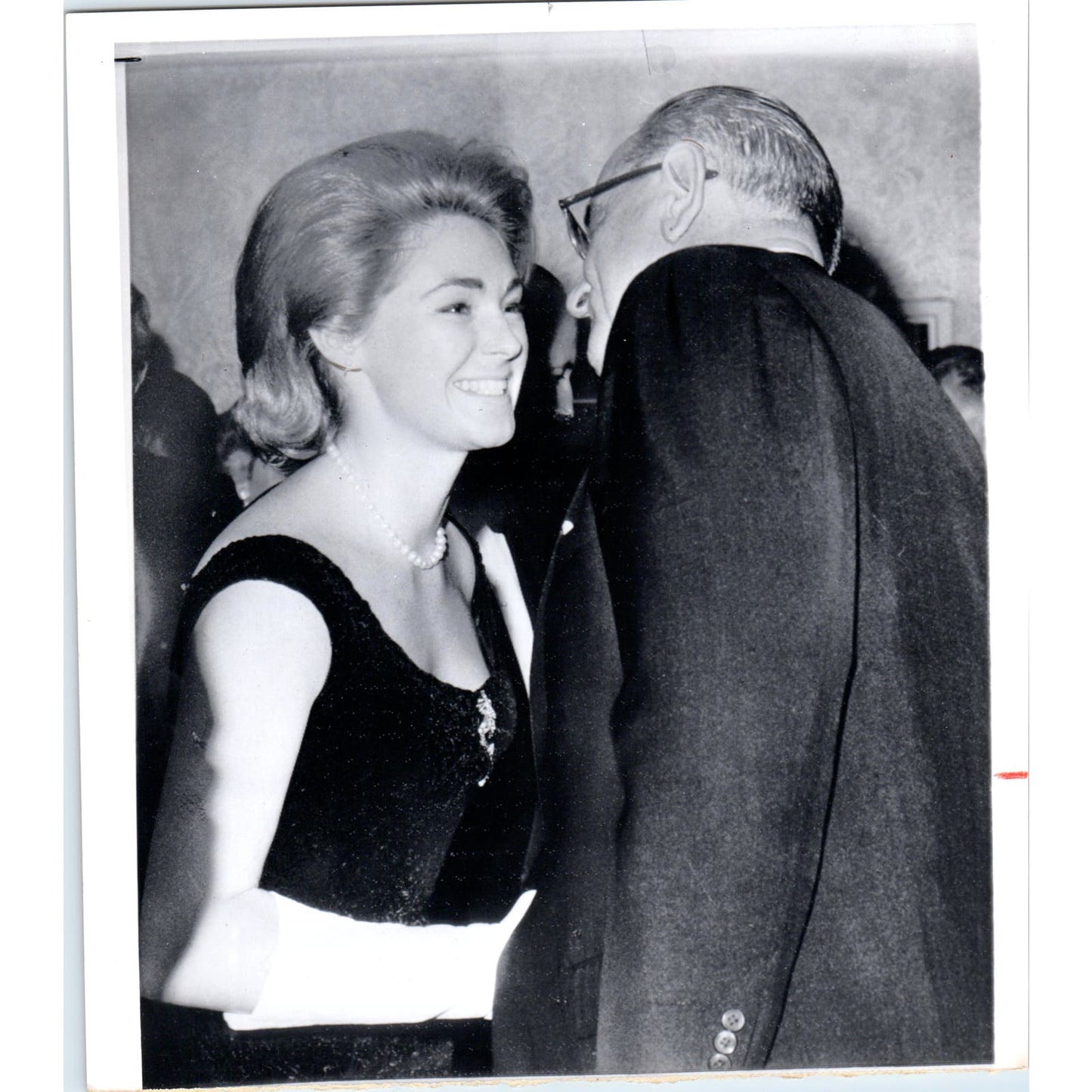 President Johnson Kissing Mrs. Edward Kennedy 1964 7x9 Original Press Photo D1-P