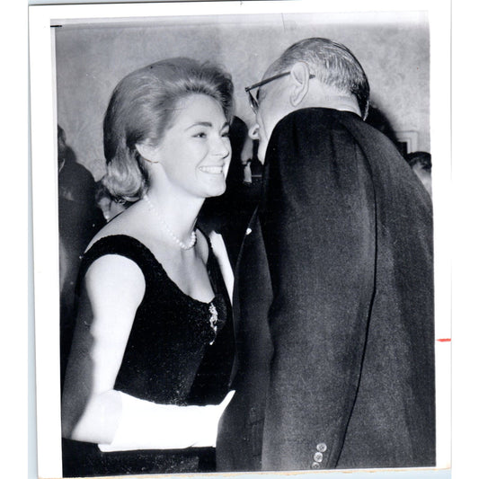 President Johnson Kissing Mrs. Edward Kennedy 1964 7x9 Original Press Photo D1-P