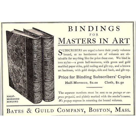Bindings for Masters in Art Bates & Guild Co Boston - 1906 Ad AF5-3