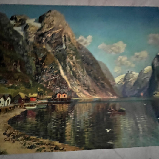 Summer Day with Ferry Boats Naeroyfjord Adelsteen Normann 12x16" Art Print FL1