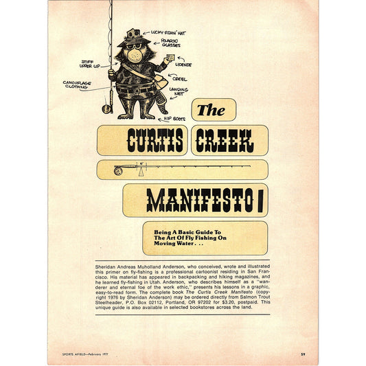 Curtis Creek Manifesto Fly Fishing Basics Sheridan Anderson 1977 Article AF6-4
