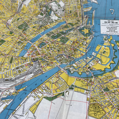 1960s Københaven Copenhagen Denmark Fold Out Travel Map TH2-Y1