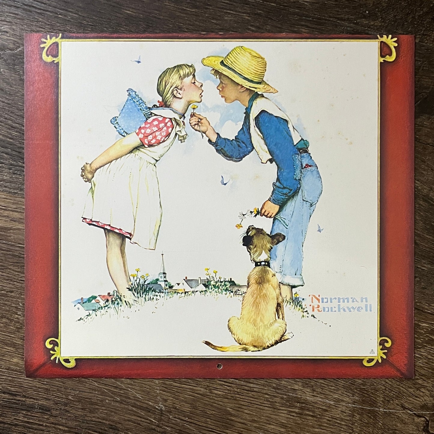 Norman Rockwell Butter Up Young Love 1980 Vintage Art Print 10x11 V5