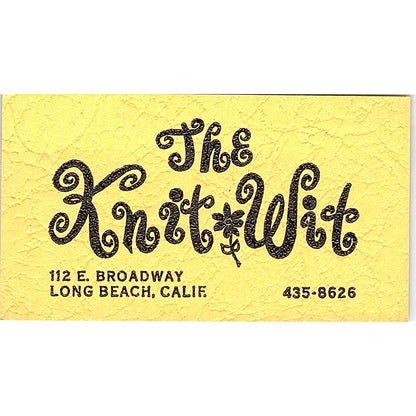 The Knit Wit Long Beach CA Vintage Business Card SE5-B4
