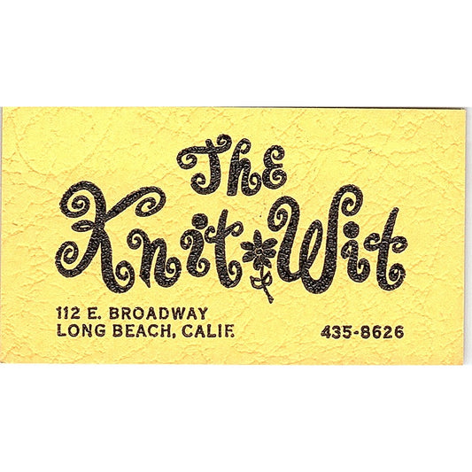 The Knit Wit Long Beach CA Vintage Business Card SE5-B4