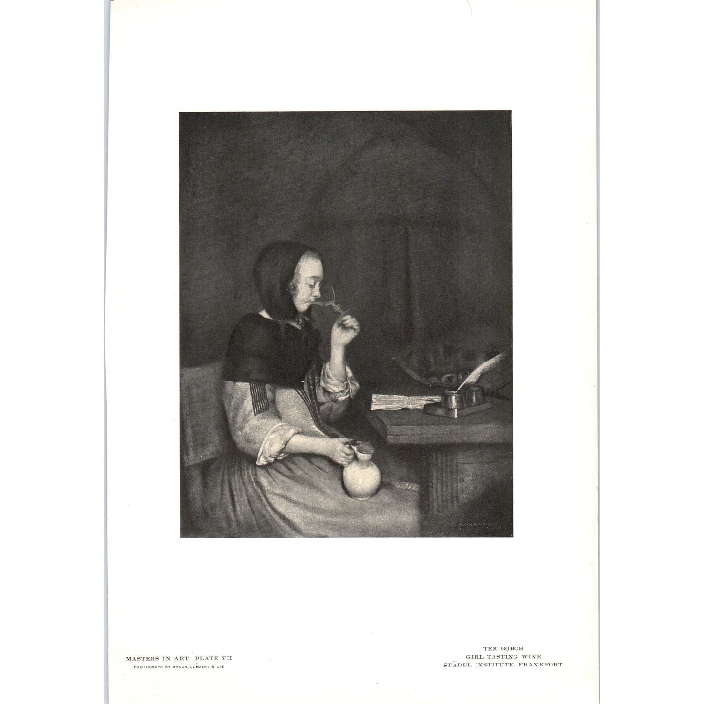 Girl Tasting Wine - Ter Borch c1905 Art Print D14