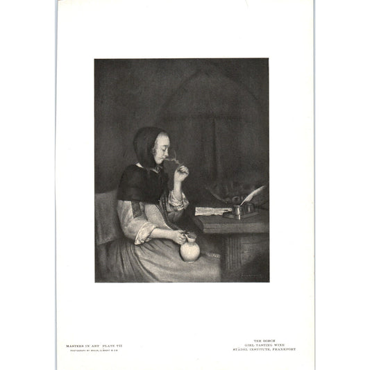 Girl Tasting Wine - Ter Borch c1905 Art Print D14