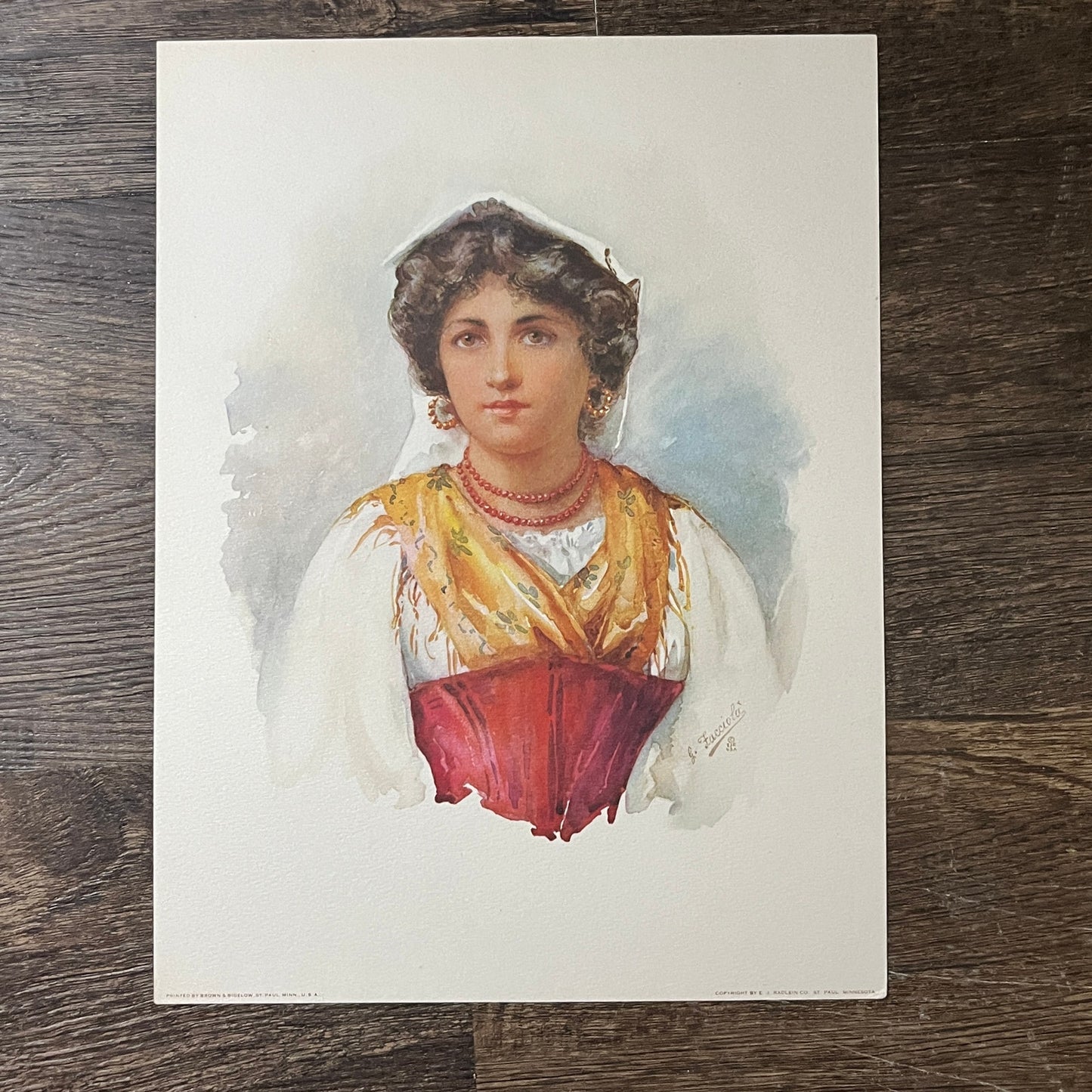 Portrait of a Woman - Giovanni Facciola Lithograph Art Print 9x12 V8