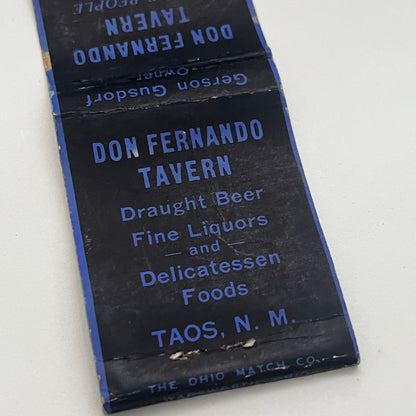 Don Fernando Tavern Taos New Mexico Vintage Matchbook Cover TB8-MB2-1