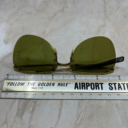 Vintage Rimless Brass Tone Sunglasses Eyeglasses Frames TD5G1-1