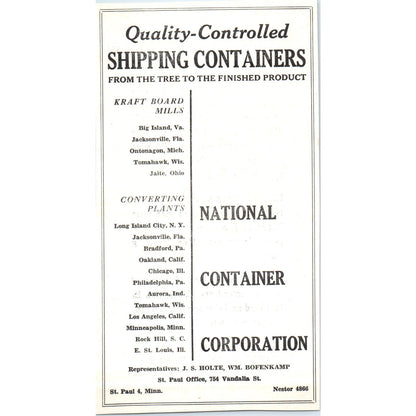 Cresthaven Dairies St. Paul MN, National Container Corp St. Paul 1953 Ad AE9-DC2