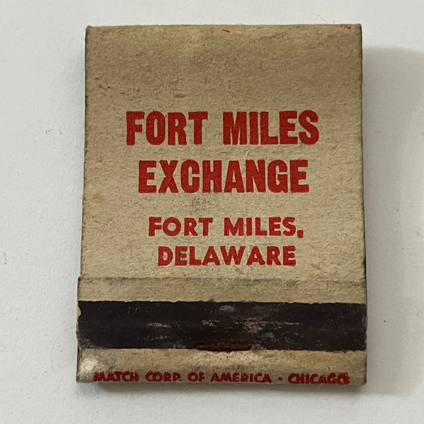 Fort Miles Exchanges, Ft Miles Delaware Vintage Matchbook Cover TB6-MB1-4
