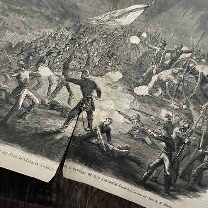 Battle of Gettysburg Louisiana Tigers Original 1863 Civil War Engraving C11