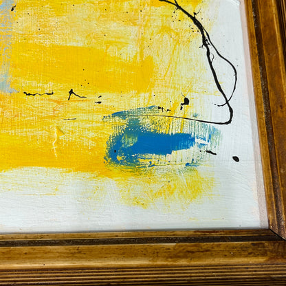 Original Framed Mixed Media Abstract Art Painting 17x21 "Privacy"